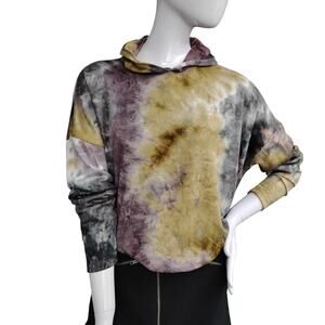 Venus Rules Hoodie Size Medium Earthy Tones Tie Dye Long Sleeve Lightweight